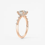 Round Dainty Pave Lab Grown Diamond Engagement Ring