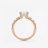 Round Dainty Pave Lab Grown Diamond Engagement Ring