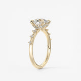 Round Dainty Pave Lab Grown Diamond Engagement Ring