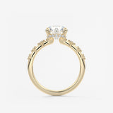 Round Dainty Pave Lab Grown Diamond Engagement Ring
