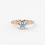 Round Dainty Pave Lab Grown Diamond Engagement Ring