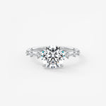 Round Dainty Pave Lab Grown Diamond Engagement Ring