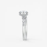 Round Dainty Pave Lab Grown Diamond Engagement Ring