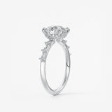 Round Dainty Pave Lab Grown Diamond Engagement Ring