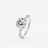 Round Dainty Pave Lab Grown Diamond Engagement Ring