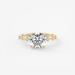 Round Dainty Pave Lab Grown Diamond Engagement Ring
