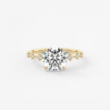 Round Dainty Pave Lab Grown Diamond Engagement Ring