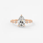Pear Dainty Pave Lab Grown Diamond Engagement Ring