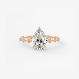 Pear Dainty Pave Lab Grown Diamond Engagement Ring