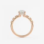 Pear Dainty Pave Lab Grown Diamond Engagement Ring
