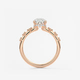 Pear Dainty Pave Lab Grown Diamond Engagement Ring