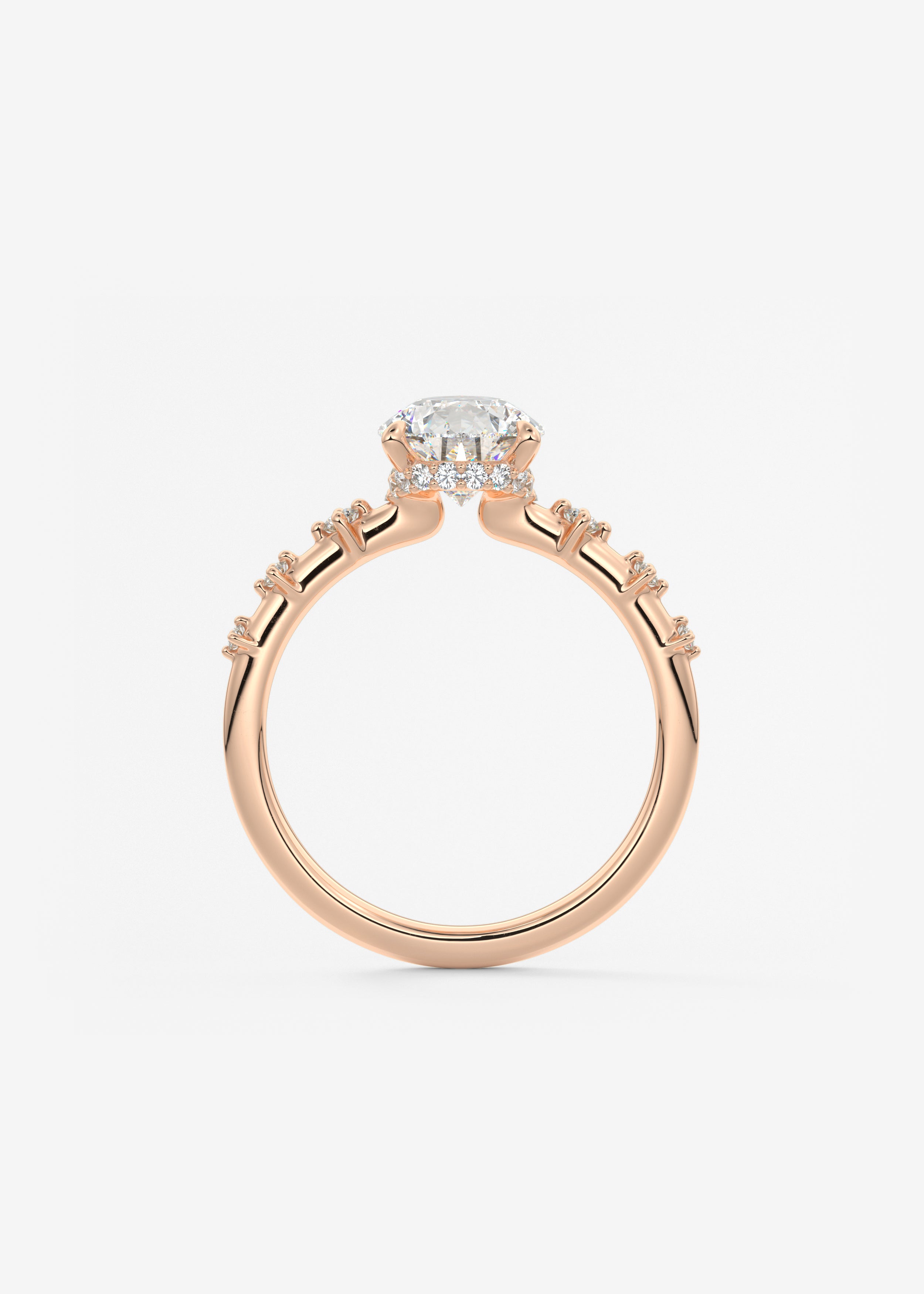 Pear Dainty Pave Lab Grown Diamond Engagement Ring