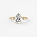 Pear Dainty Pave Lab Grown Diamond Engagement Ring