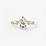 Pear Dainty Pave Lab Grown Diamond Engagement Ring
