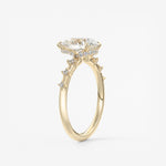 Pear Dainty Pave Lab Grown Diamond Engagement Ring
