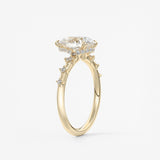 Pear Dainty Pave Lab Grown Diamond Engagement Ring