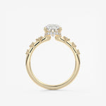 Pear Dainty Pave Lab Grown Diamond Engagement Ring