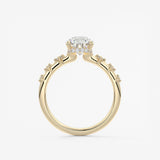 Pear Dainty Pave Lab Grown Diamond Engagement Ring