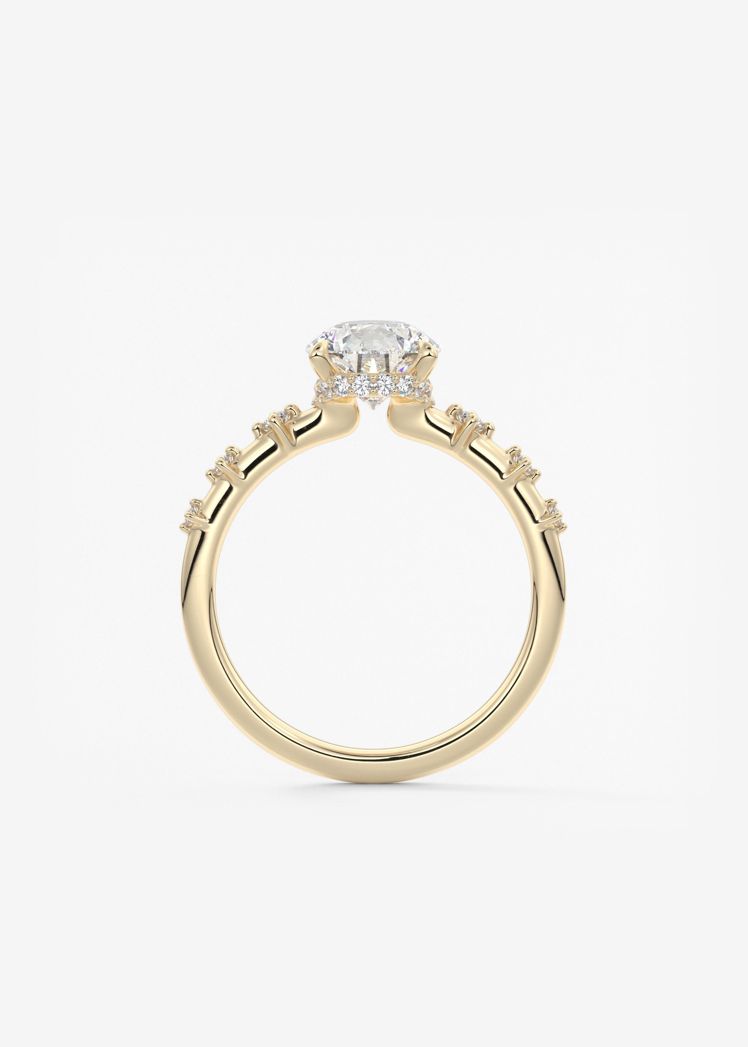 Pear Dainty Pave Lab Grown Diamond Engagement Ring