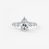 Pear Dainty Pave Lab Grown Diamond Engagement Ring
