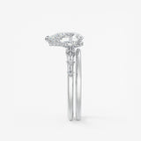 Pear Dainty Pave Lab Grown Diamond Engagement Ring
