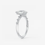Pear Dainty Pave Lab Grown Diamond Engagement Ring