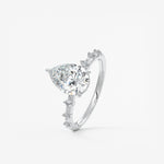 Pear Dainty Pave Lab Grown Diamond Engagement Ring