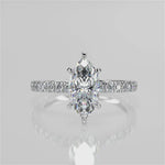 Stunning 1.05 CT Marquise Moissanite Engagement Ring with Pave Design 4