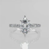 Stunning 1.05 CT Marquise Moissanite Engagement Ring with Pave Design 4