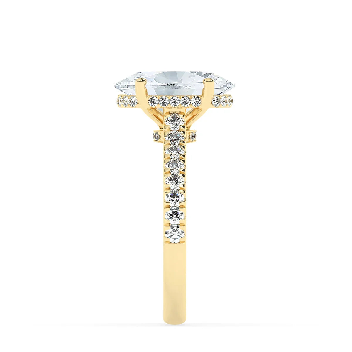 Stunning 3.0 CT Oval Moissanite Engagement Ring with Double Hidden Halo & Pave Design 5
