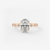 Oval Dainty Pave Lab Grown Diamond Engagement Ring