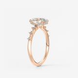 Oval Dainty Pave Lab Grown Diamond Engagement Ring