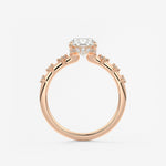 Oval Dainty Pave Lab Grown Diamond Engagement Ring