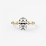 Oval Dainty Pave Lab Grown Diamond Engagement Ring