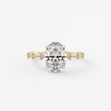 Oval Dainty Pave Lab Grown Diamond Engagement Ring