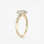 Oval Dainty Pave Lab Grown Diamond Engagement Ring