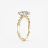 Oval Dainty Pave Lab Grown Diamond Engagement Ring