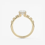 Oval Dainty Pave Lab Grown Diamond Engagement Ring