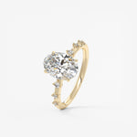 Oval Dainty Pave Lab Grown Diamond Engagement Ring