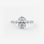 Oval Dainty Pave Lab Grown Diamond Engagement Ring