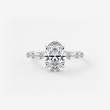 Oval Dainty Pave Lab Grown Diamond Engagement Ring