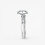 Oval Dainty Pave Lab Grown Diamond Engagement Ring