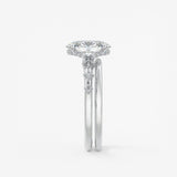 Oval Dainty Pave Lab Grown Diamond Engagement Ring