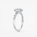 Oval Dainty Pave Lab Grown Diamond Engagement Ring