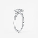 Oval Dainty Pave Lab Grown Diamond Engagement Ring