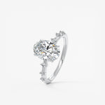 Oval Dainty Pave Lab Grown Diamond Engagement Ring