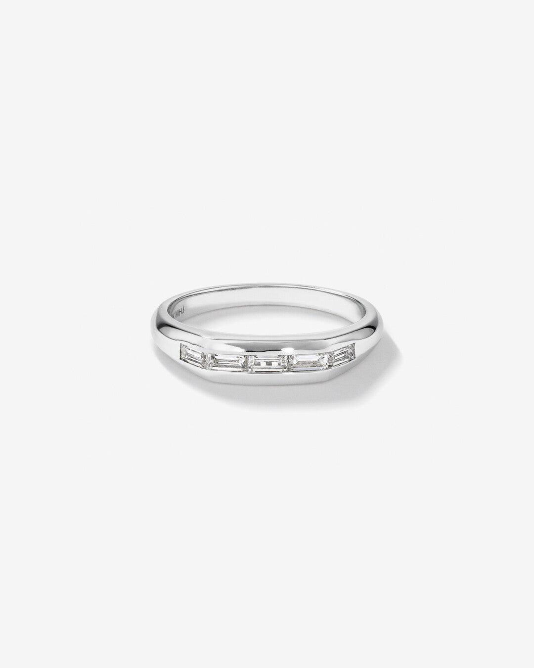 0.54 CT Baguette Moissanite Five Stone Men's Wedding Band in Solid Gold 1