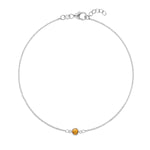 0.25 CT Round Citrine Lab Made Diamond-November Birthstone Bracelet 7