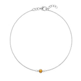 0.25 CT Round Citrine Lab Made Diamond-November Birthstone Bracelet 7