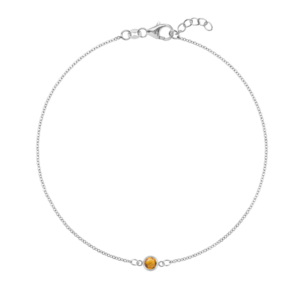 0.25 CT Round Citrine Lab Made Diamond-November Birthstone Bracelet 7
